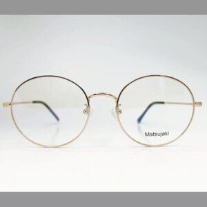 Matsujaki Japan Thin Gold Round Glasses Frames - 53-19-138